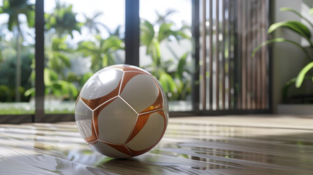 Delve into the realm of a 3D rendered soccer ball, showcasing the fusion of artistry and digital precision. Ai Generated.の素材