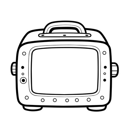 Vector illustration of an elegant alarm clock outline, perfect for modern graphic projects.のイラスト素材