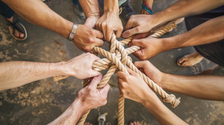 Illustration of people working together, embodying the essence of teamwork. Ai Generatedの素材