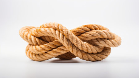 This isolated knot represents the enduring strength found in unity, serving as a powerful metaphor for trust and faith.の素材