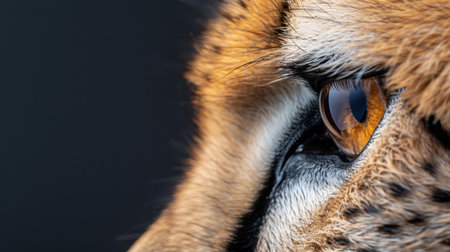 Captivating portrait of a cheetah in its habitat, highlighting the animals unique markings and expressive eyes.の素材