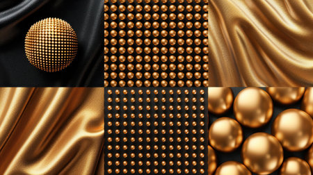Discover a stunning set of luxury backgrounds featuring rich gold and sophisticated black, ideal for elegant presentations.の素材