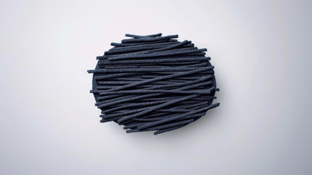 Unique black marker lines form a dynamic grunge scribble design with circles and ellipses against a  white backdrop.の素材