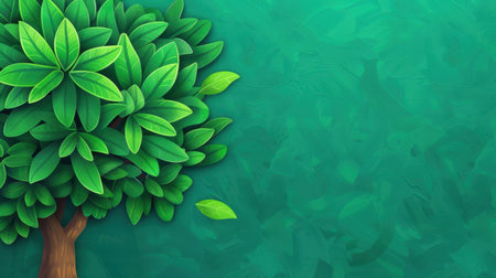 Elegant vector illustration of a green tree background, ideal for ecothemed projects and creative designs.の素材