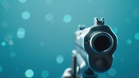 Experience the suspense and style of classic spy films with this stunning 3D interpretation of the gun barrel scene.の素材