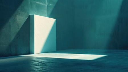 Explore an empty, stylish exhibition room with a large presswall and minimalist design, ideal for impactful branding displays.の素材