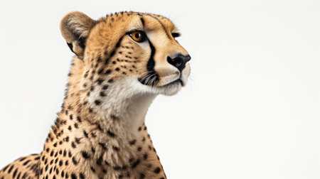 This stunning image showcases the cheetahs sleek physique and captivating gaze, bringing natures beauty to the forefront.の素材