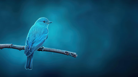 Delicate blue plumage highlights this small bird perched on a branch, set against a dreamy blurred natural scene.の素材