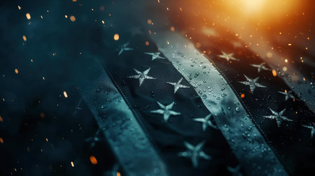 Experience the beauty of the American flag as it dances in the breeze, a tribute to freedom and pride on Flag Day.の素材