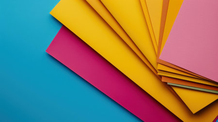 A stunning Memphis geometric pattern background with a playful palette of yellow, blue, and pink, ideal for trendy fashion designs.の素材