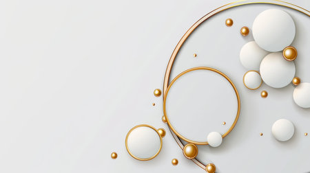 Elegant gold sparkles contrast beautifully with a white background, perfect for highlighting your message in a circular frame.の素材