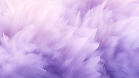 Delicate closeup of white feathers against a soothing purple backdrop, offering a tranquil and airy feel for any design project.の素材