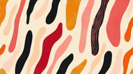 A seamless geometric pattern featuring stripes and waves, perfect for enhancing any design with a touch of the wild.の素材