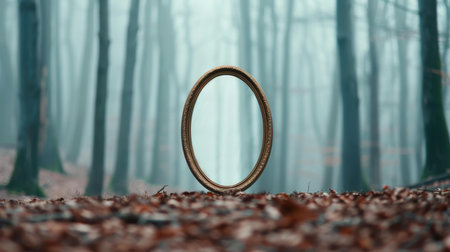 The isolated haunted mirror evokes chilling tales, blending supernatural allure with a touch of elegance in its design.の素材