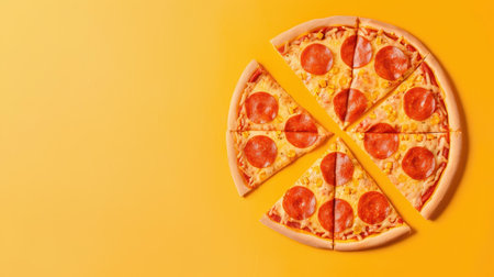 Indulge in a creative take on pizza with tacoinspired toppings, showcased beautifully against a simple and sleek background.の素材