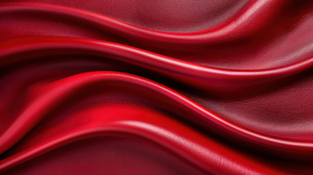 A vivid view of natural red leather with an elegant ruffled texture, perfect for enhancing artistic and design projects.の素材