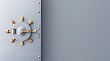 This heavy metal bank vault door offers topnotch protection with a secure combination lock and reinforced bolts.の素材