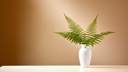 Elevate your interior with a beautiful white ceramic vase featuring a rich brown plant for a touch of nature.の素材