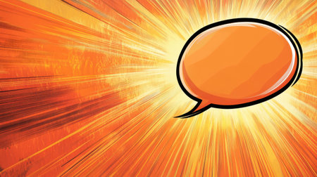 Explore this eyecatching 2D background featuring a classic mangastyle speech bubble set against a bright, clean backdrop.の素材