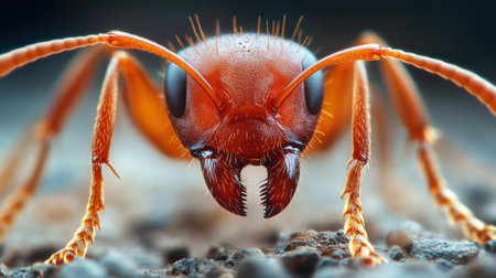 The macro lens reveals the intricate world of the Argentine ant, focused on its quest for food within a clean backdrop.の素材