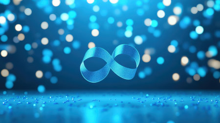 Unveil a unique 3D blue typeface styled like vintage cinema fonts, and pair it with a softly blurred background.の素材