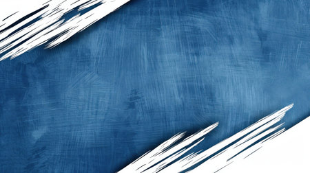 An abstract portrayal with bold black strokes on blue, elegantly bordered in white, showcasing a modern design aesthetic.の素材