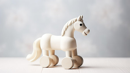 This charming wooden rocking horse offers a timeless touch to any playroom, inspiring joy and creativity in little ones.の素材