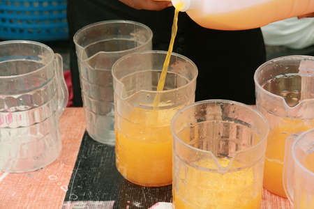 Orange juice drinks industryの写真素材
