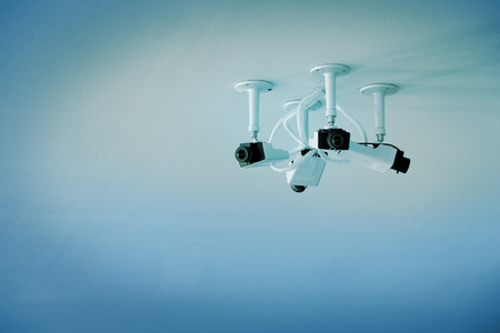 close circuit camera installed on the ceiling.の写真素材