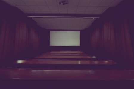 Empty auditorium with dark background.の写真素材