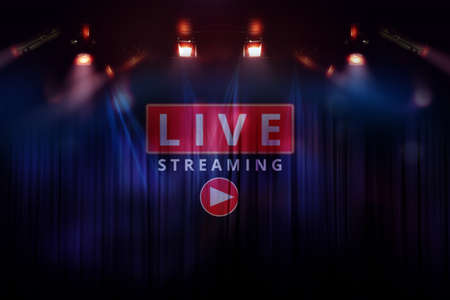time to push start playing with video marketing online to live streaming conceptの写真素材