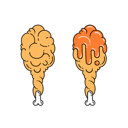 Fried chicken with spicy sauceのイラスト素材