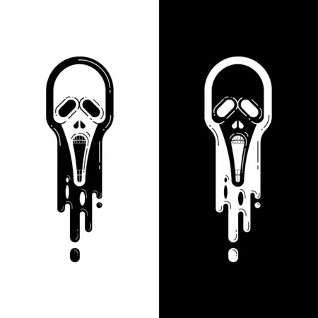 Black and White Scream Maskのイラスト素材