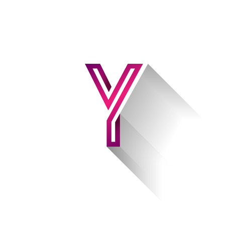 Y Logo-Purple-BG White-Long shadow, Tie Logoのイラスト素材