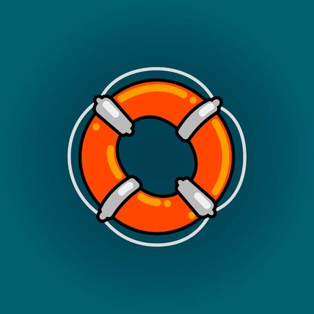 Lifebuoy font vector O alphabet in cartoon style