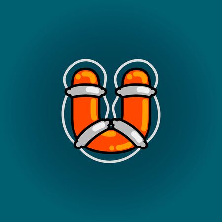 Lifebuoy font vector u alphabet in cartoon styleのイラスト素材