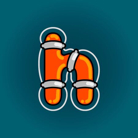 Lifebuoy font vector h alphabet in cartoon styleのイラスト素材