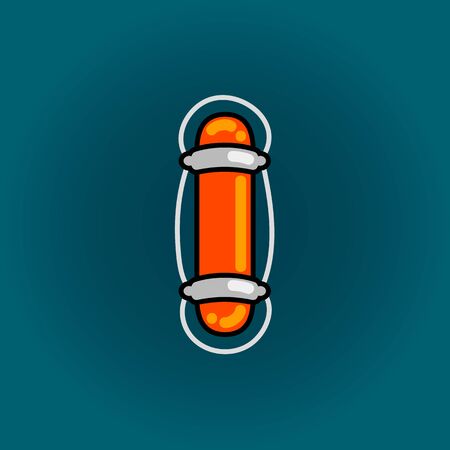 Lifebuoy font vector I alphabet in cartoon styleのイラスト素材