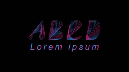 ABCD Font Logo Type Template in futuristic disco styleのイラスト素材