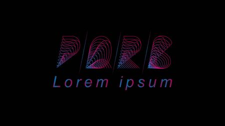PQRS Font Logo Type Template in futuristic disco styleのイラスト素材