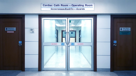 The Entrance of Cardiac room and Operating room of Thai hospitalのeditorial素材