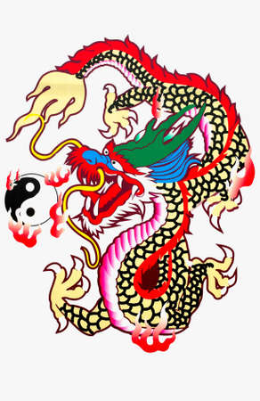 Dragon color on a white background の写真素材