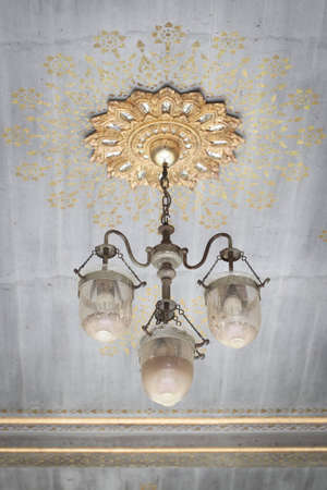 Antique lamp on the ceiling 