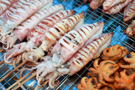 Grilled Octopus ready to eatの写真素材