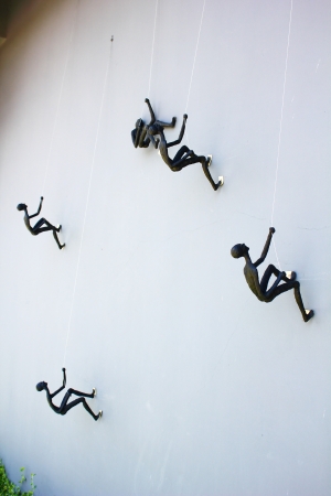 Models rock climbingの写真素材