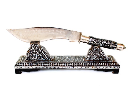 Knife decorated porchの写真素材