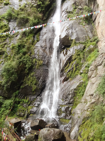 Waterfalls in Bhutanの写真素材