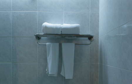 Towels in bathroomの写真素材