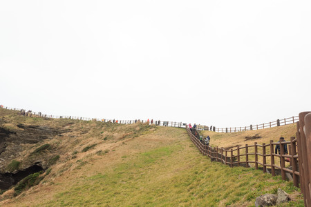 Walkway for sightseeing on the island of Jeju South Koreaの写真素材