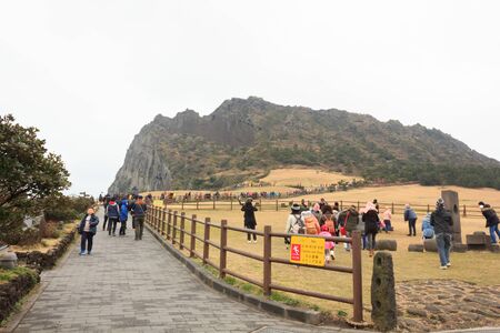 Walkway for sightseeing on the island of Jeju South Koreaのeditorial素材